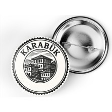 İberk (4'lü Set) Iğneli Çanta Rozeti - Karabük Türkiye Şehri Serisi - 44 mm