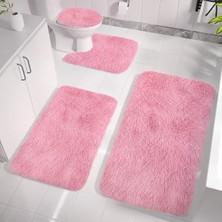 Kaymaz Taban Yıkanabilir Peluş Post 4’lü Banyo Halı Paspası 50X80 cm 40X60 cm