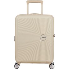 American Tourister Soundbox Krem 55/20 Körüklü Kabin Boy Sert Valiz