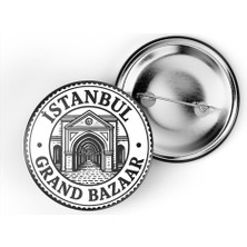 İberk (4'lü Set) Iğneli Çanta Rozeti - Istanbul 5 Türkiye Şehri Serisi - 44 mm