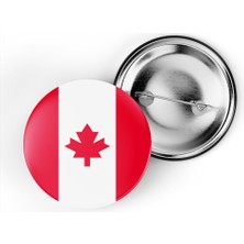 İberk 5 Adet - 44 mm Iğneli Çanta Rozeti - Vektörel Ülke Bayraklı Canada Kanada Bayrağı