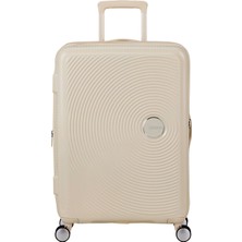American Tourister Soundbox Krem 67/24 Körüklü Orta Boy Sert Valiz