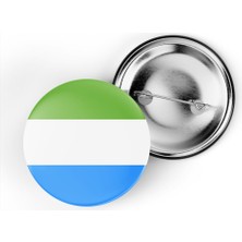 İberk 5 Adet - 44 mm Iğneli Çanta Rozeti - Vektörel Ülke Bayraklı Sierra Leone Bayrağı