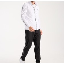 Lacoste Şeritli Beyaz Slim Fit Eşofman Takımı