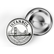 İberk (4'lü Set) Iğneli Çanta Rozeti - Istanbul 6 Türkiye Şehri Serisi - 44 mm