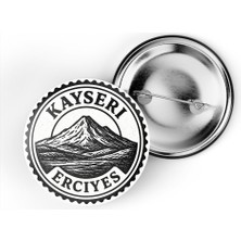 İberk (4'lü Set) Iğneli Çanta Rozeti - Kayseri Türkiye Şehri Serisi - 44 mm