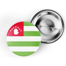 İberk 5 Adet - 44 mm Iğneli Çanta Rozeti - Vektörel Ülke Bayraklı Abkhazia Abhazya Abhaz Bayrağı
