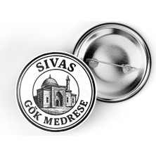 İberk (4'lü Set) Iğneli Çanta Rozeti - Sivas Türkiye Şehri Serisi - 44 mm