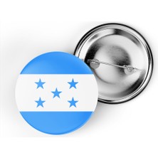 İberk 5 Adet - 44 mm Iğneli Çanta Rozeti - Vektörel Ülke Bayraklı Honduras Bayrağı