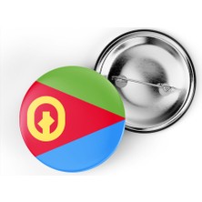 İberk 5 Adet - 44 mm Iğneli Çanta Rozeti - Vektörel Ülke Bayraklı Eritrea Eritre Bayrağı