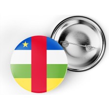 İberk 5 Adet - 44 mm Iğneli Çanta Rozeti - Vektörel Ülke Bayraklı Central African Republic Orta Afrika Cumhuriyeti Bayrağı