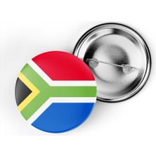 İberk 5 Adet - 44 mm Iğneli Çanta Rozeti - Vektörel Ülke Bayraklı South Africa Güney Afrika Bayrağı