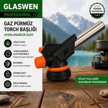 Glaswen 1 Adet Gaz Kartuş Başlığı Çakmaklı Pürmüz Kamp Piknik Kamp Mangal Mutfak Alev Başlatıcı Tutuşturucu