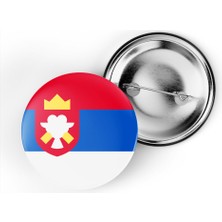 İberk 5 Adet - 44 mm Iğneli Çanta Rozeti - Vektörel Ülke Bayraklı Serbia Sırbistan Sırp Bayrağı