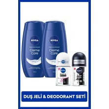Nivea Creme Care Duş Jeli 250ml X2 Adet, Kadın ve Erkek Roll-on Deodorant 25ml, Avantajlı Paket
