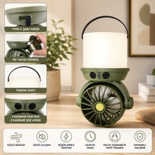 Mubx Şarjlı Mini Kamp Fanı LED Lambalı 4000 Mah Powerbank Taşınabilir Vantilatör ve Kamp Feneri