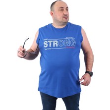 Moc Grande Büyük Beden Erkek Atlet Bisiklet Yaka Strong Indigo 22127-2 Std