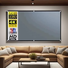 Dualtech 228x163 100" 16:9 ALR Gri Projeksiyon Perdesi Taşınabilir Seyahat Duvar Askı Aparatlı, Ev, Ofis, Kamp, Açık Hava
