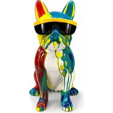 Epilons Renkli Dekoratif Polyester Bulldog Köpek Figürü ALK5472