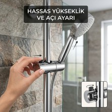 Primeaks Sürgülü Duş Mafsalı – Duş Başlığı Tutucu – Sürgülü ve Robot Duş Sistemleri Uyumlu
