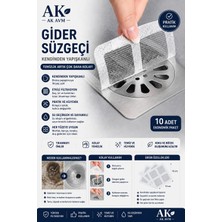 Ak Avm 10 Adet Kendinden Yapışkanlı Gider Kapağı – Tıkanma Önleyici & Pislik Tutucu