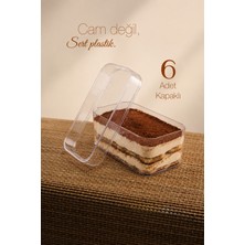 6'lı Tiramisu Cup 300 cc Mika Kase Plastik Şeffaf Kapaklı Sunum Kabı Tatlı & Meze ve Salata Kap