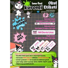 Ceres Studio Kuromi Okul Etiketi Defter Etiketi Kalem Etiketi Kişiye Özel Suya Dayanıklı İsim Yazılabilien