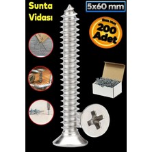 Std S560 Sunta Vidası 5X60 mm Sivri Uçlu Ahşap Mdf Vidası (200 Adet)