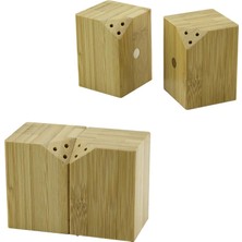 Najmaddin Cer Baharatlık Tuzluk 5X5CM Y:7cm 2parça Mıknatıslı Ikiz Ahşap Bambu Baharatlık Tuzluk Cer N