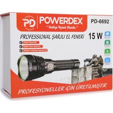 Cer Powerdex PD-6692 15 Watt 1000 Lümen Profesyonel Şarjlı El Feneri Cer Najmaddin