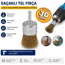Meşem MSM1431 30 mm Pas Zımparalama Kazıma Temizleme Kalem Fırça Pimli Saçaklı 30 mm