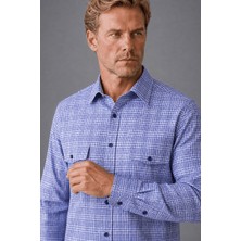 Bisse Lacivert Regular Fit Pamuk Uzun Spor Yaka Torba Gömlek GMEKS252062_E39