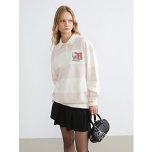 Lc Waikiki Yeni Sezon Polo Yaka Hello Kitty Nakışlı Kadın Kalın Sweatshirt