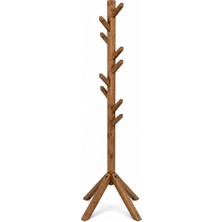 KUMİ Ahşap Ayaklı Askılık Portmanto Modern Elbise Askısı Konfeksiyon 180 cm Naturel Ceviz