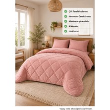 Ely Parker Renkli Yorgan-Wellsoft-Çift Kişilik-Çift Taraflı 195X215 Pembe