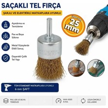 Meşem MSM1430 25 mm Pas Zımparalama Kazıma Temizleme Kalem Fırça Pimli Saçaklı 25 mm