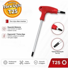 Eltos TT025 T Tipi Torx Uçlu T25 Krom Kaplamalı Çelik Torx Alyan Anahtar Allen T25