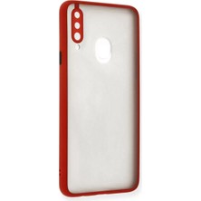 Ankaverse®  Samsung Galaxy A20S Kılıf Montreal Silikon Kapak - Kırmızı
