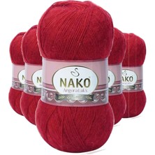 Teda 5 Adet Angora Lüks El Örgü Ipi Koyu Kırmızı 1175 Teda Najmaddin