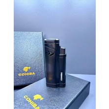 Cohiba 4 Torch Pürmüz Alevli Rüzgara Dayanıklı Profesyonel Çelik Çakmak