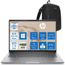 Hp Zbook 8 G2I Ws Intel Core Ultra7 356H Aı 128GB Ddr5 2tb SSD 6GB/RTXPRO500 Blackwell  14 Inç Wuxga (1920 x 1200) IPS 300NIT WIN11HOME Taşınabilir Mobil Iş Istasyonu WSDN5Y7EAH39+ZETTAÇANTA