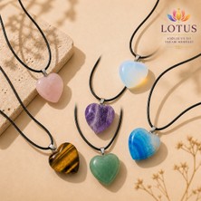 💎 Premium Doğal Taş Kalp Kolye Koleksiyonu – Ametist, Gül Kuvars & Kaplan Gözü Doğal Taş Kolye | Lotus Atölye ve İyi Yaşam Merkezi