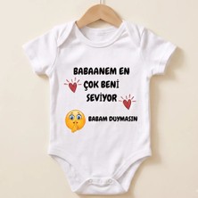 Egg Baby Babaannem Beni Çok Seviyor Tasarımlı Eğlenceli Bebek Body %100 Pamuk Zıbın