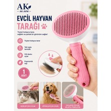 Ak Avm Pembe Renk Otomatik Temizlenen Tuşlu Evcil Hayvan Fırçası Kedi Köpek Tüy Toplayıcı Tarak