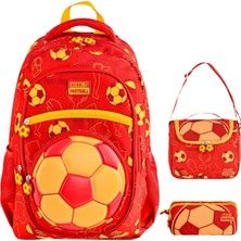 Muggle Football Teams Sarı Kırmızı Okul Çantası Üçlü Set