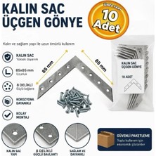 Beşel No:10 Kalın Sac Gönye Üçgen Köşeli No:10 85X85 mm Sac Gönye (10 Adet)