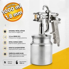Asturo G70 Alttan Depolu Metal Kapaklı Metal Gövdeli 1.8 mm Havalı Boya Tabancası