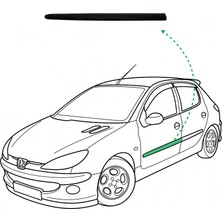 WPI Ön Sol Kapı Çıtası Peugeot 206 98>10 - Oem : 8545.Q7 / 2839752