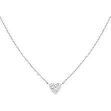 Rosefield JNPHS.J1320GÜMÜŞ Renk Pave Kalp  Çelik Kolye