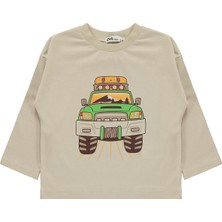 Civil Boys Road Trıp Baskılı 2-5 Yaş Sweatshirt Km - Bej